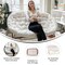 Emma and Oliver Janey Folding Double Saucer Chair with Steel Frame for Dorm, Living Room, or Bedroom